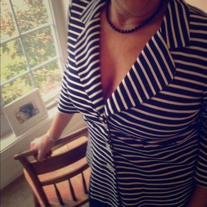 Andria Lieu Jacket Cruise Wear Sailer Stripes Blue White Wonmens